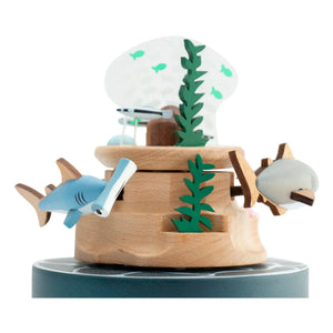 Wooderful life - Hölzerne Spieldose mit Fischen