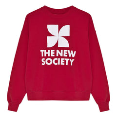 the new society - TNS Logo Baumwoll-Sweatshirt | Rot