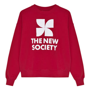 the new society - TNS Logo Baumwoll-Sweatshirt | Rot