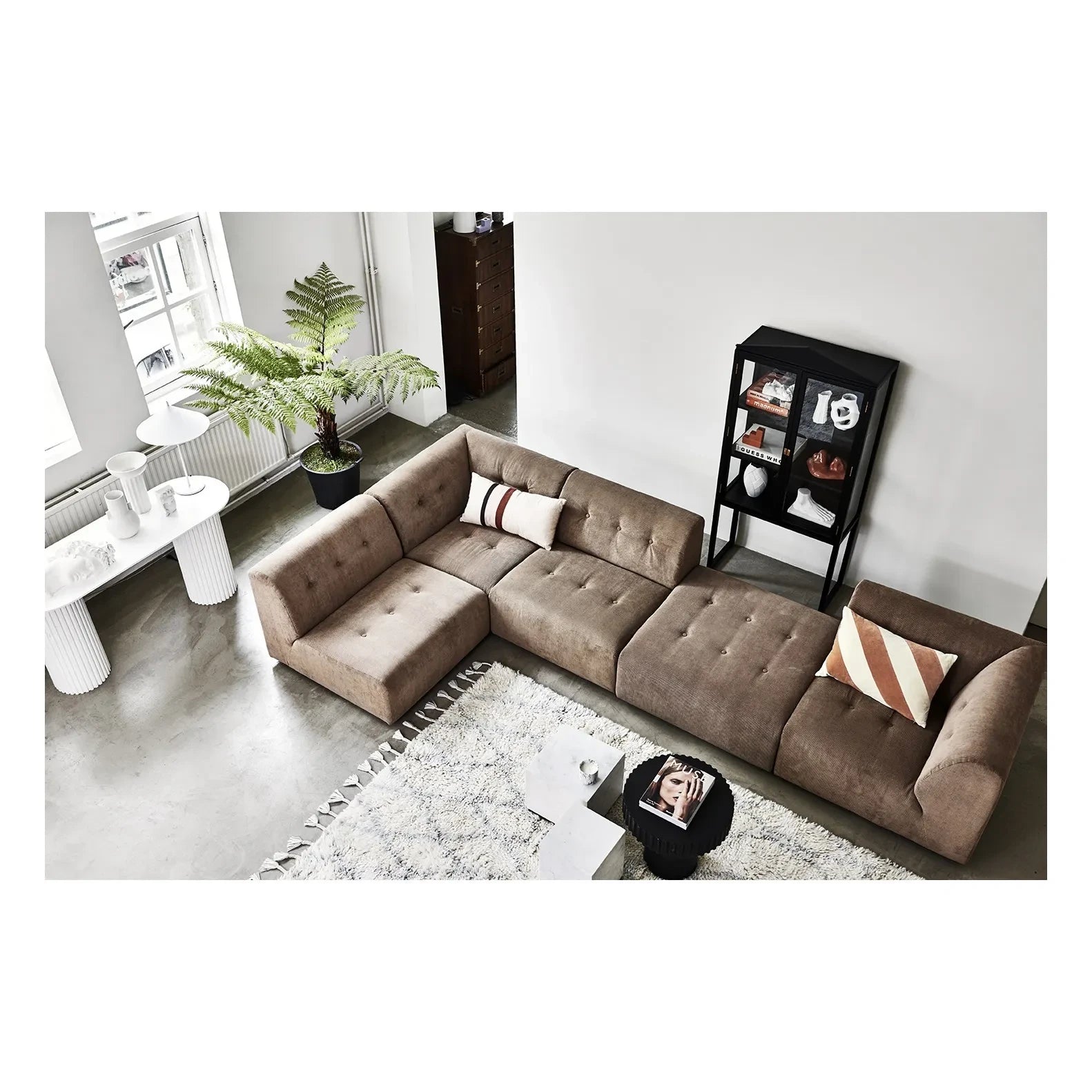 HKliving - Gestreiftes Samtkissen