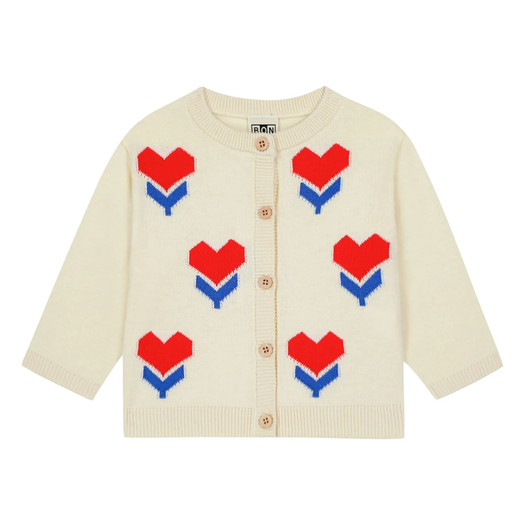 Bonton - Nina Cœurs Strickjacke | Ecru