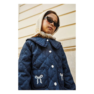 Mipounet - Mariane Jeansjacke, Claudine-Kragen | Dunkelblau