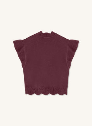 Fliink - Alilly Ärmellose Strickjacke | Bordeaux