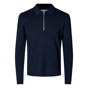 Samsoe Samsoe - Guna Langarm Halbzip Polo Shirt | Marineblau