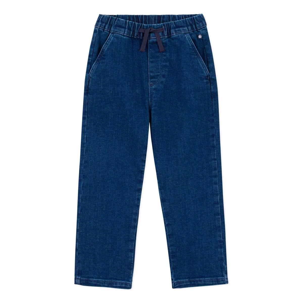 Petit Bateau - Organik Pamuk Bağcıklı Jean | Mavi
