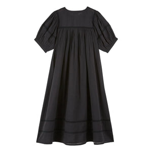 Emile et Ida - Baumwollgaze-Kleid mit Spitze | Schwarz