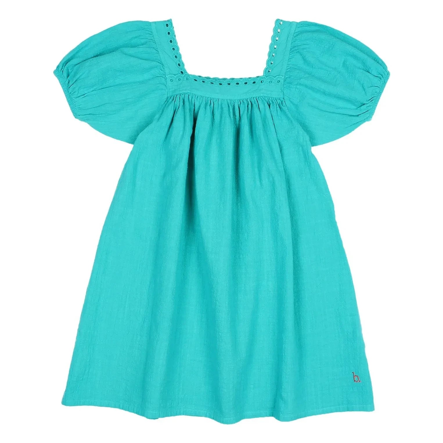 Búho – Bio-Baumwoll-Spitzenkleid | Türkis