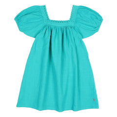 Búho – Bio-Baumwoll-Spitzenkleid | Türkis