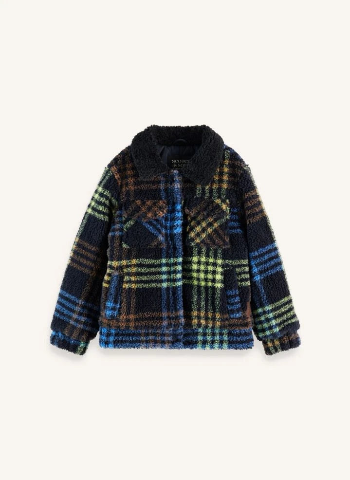 Scotch & Soda - Sherpa-Karojacke | Dunkelblau