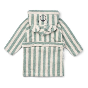 Liewood - Gestreifter Mint/Creme Lily Bademantel