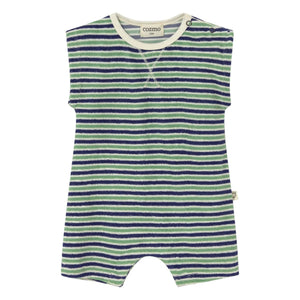 Cozmo – Gestreifter Frottee-Strampler Corey | Marineblau