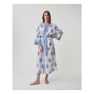 Scarlette Ateliers – Kimono mit Mohnblumenmuster „Clark“ | Weiß