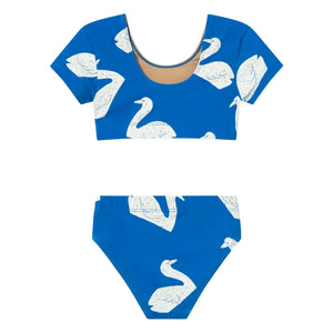 Tinycottons - Kurzarm-Badeanzug Schwäne | Blau