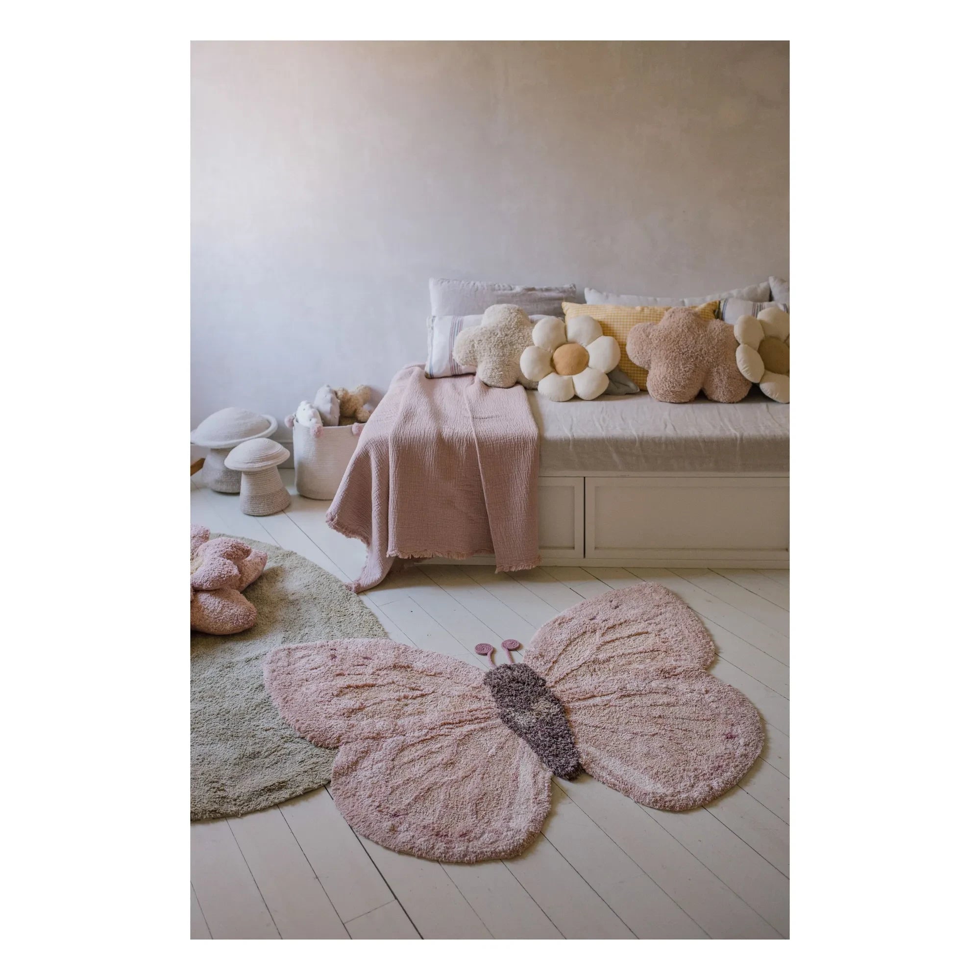Lorena Canals - Schmetterling Teppich | Rosa