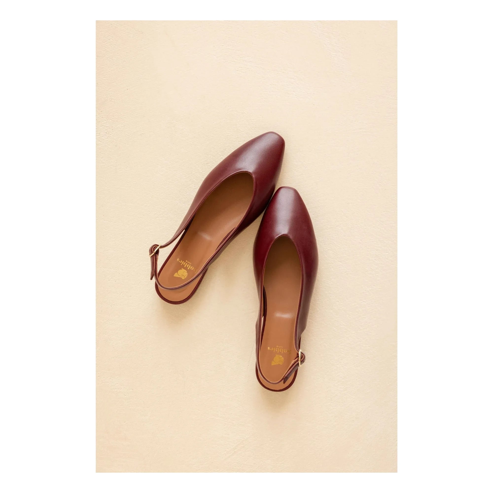 Bobbies - Anouk Leder-Ballerina | Granatrot
