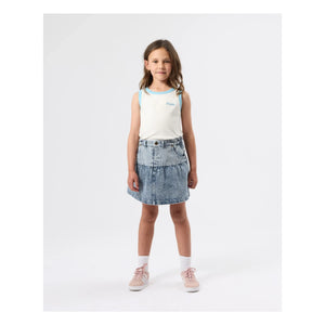 Goldie + Ace - Peplum Jeansrock | Blau