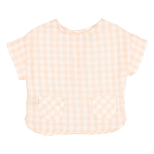 Búho - Vichy Tasche Bluse | Koralle