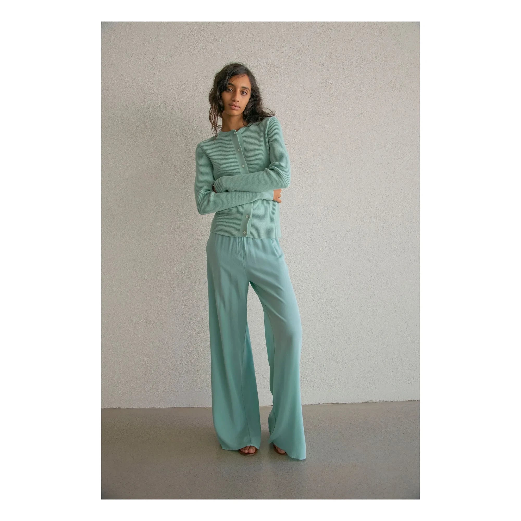 THEAVANT - Saint Etienne Gerippte Strickjacke | Wassergruen