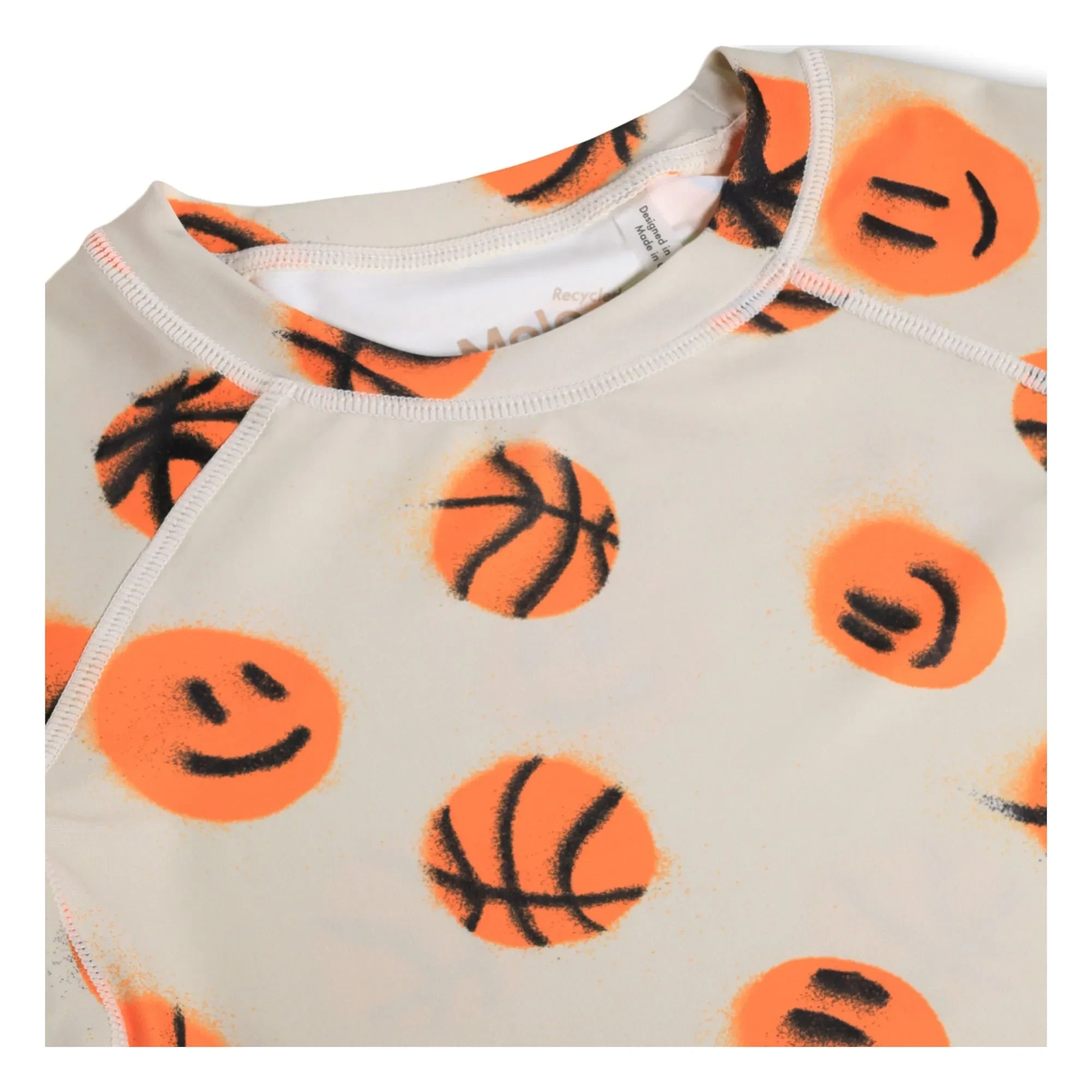 Molo – UV-Schutz-T-Shirt Neptune Basketballs recycelte Fasern | Beige