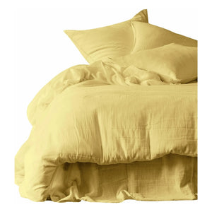 Haomy - Dili pamuklu voile nevresim kılıfı | Straw Yellow