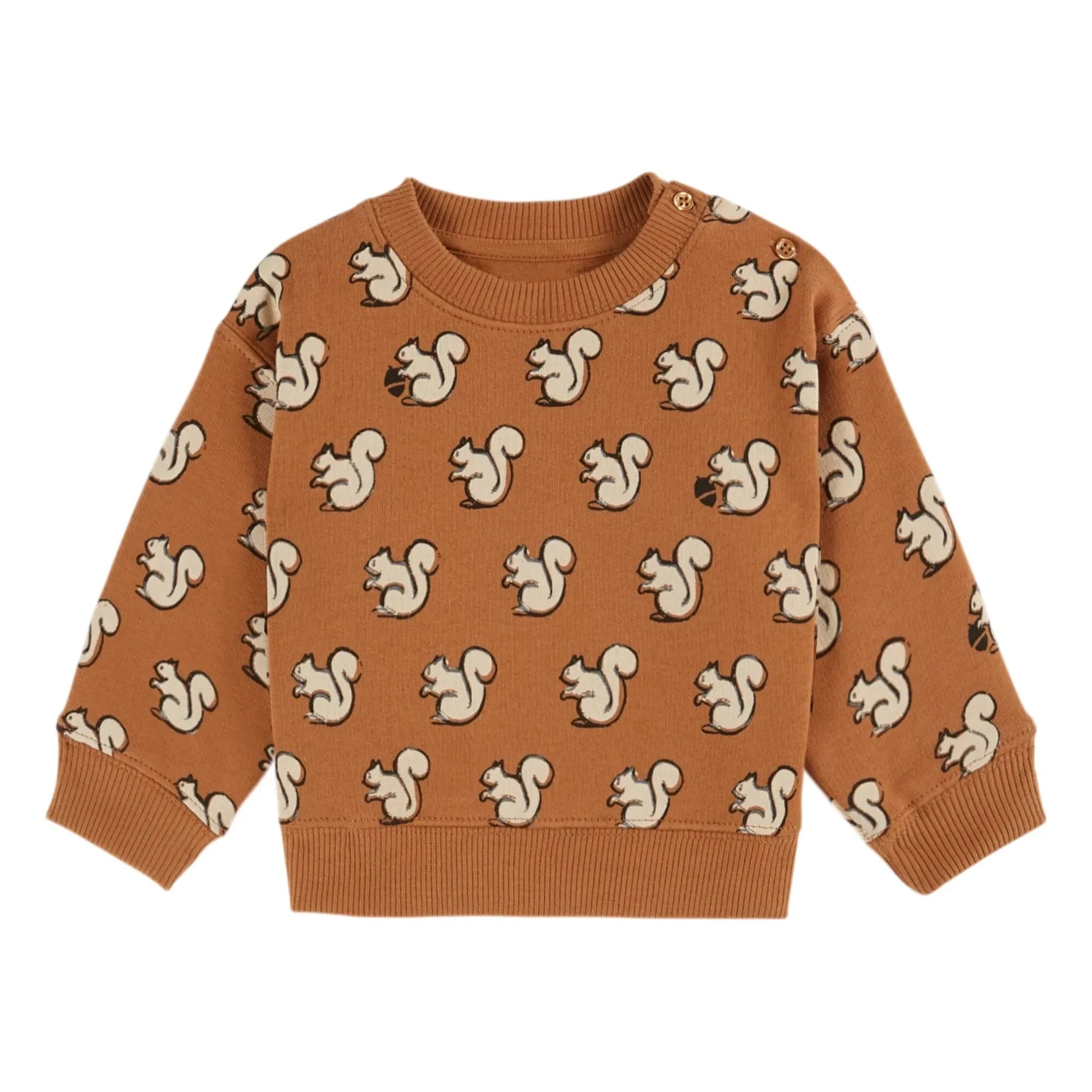 Emile et Ida - Eichhörnchen Bio-Baumwoll-Sweatshirt | Karamell