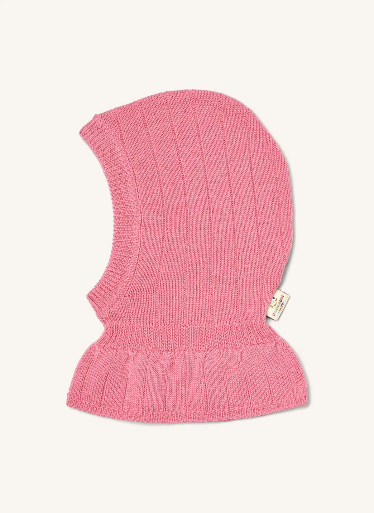 Copenhagen Colors - Gerippte Balaclava aus Merinowolle | Bonbonrosa
