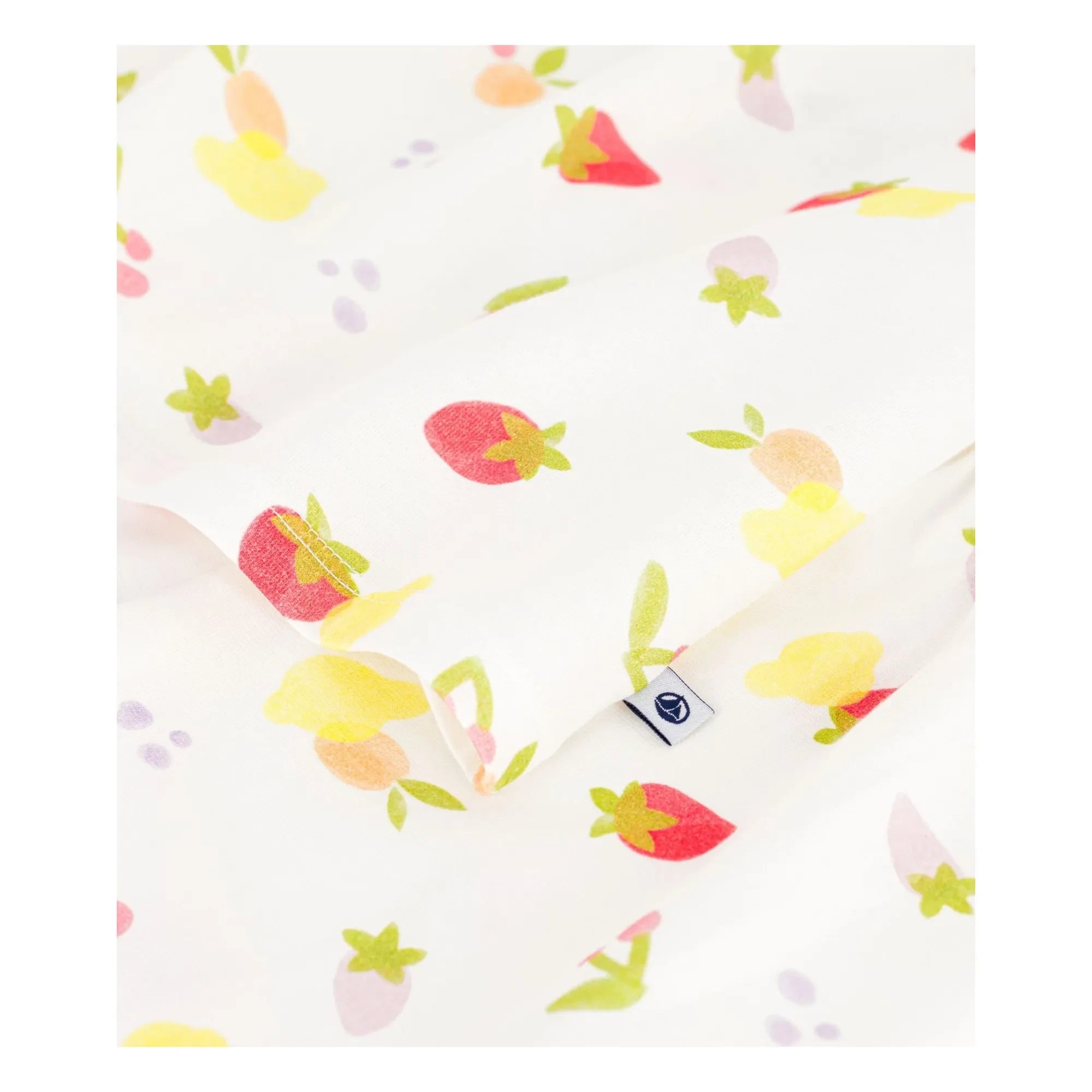 Petit Bateau - Kurzer Pyjama aus Bio-Baumwolle - mit Früchten | Ecru