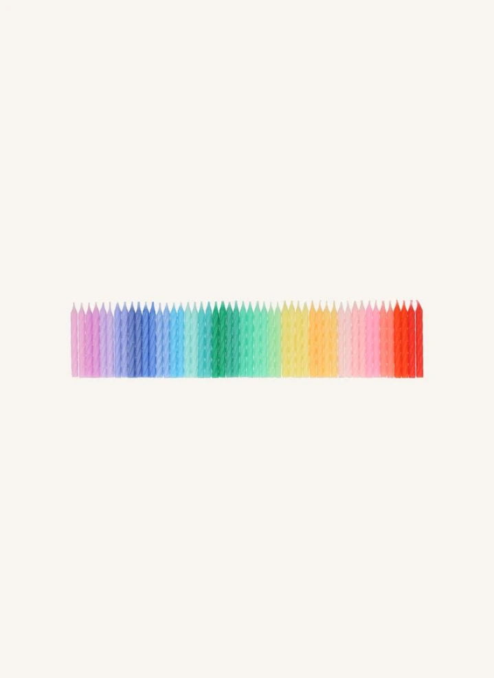 Meri Meri - Mini Spiral Regenbogenkerzen - 50er Set