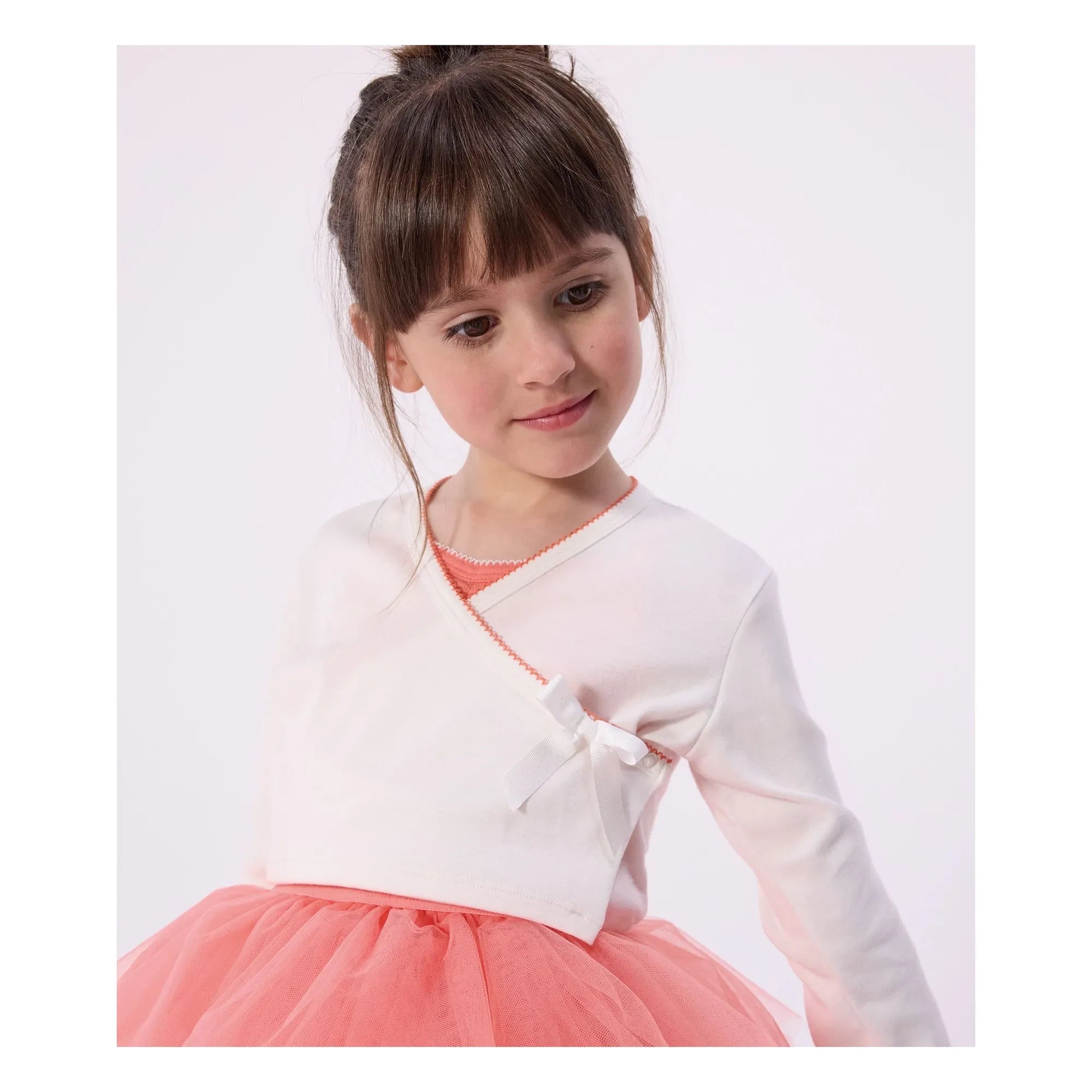 Petit Bateau - Einfache Cache Coeur Weste | Weiß