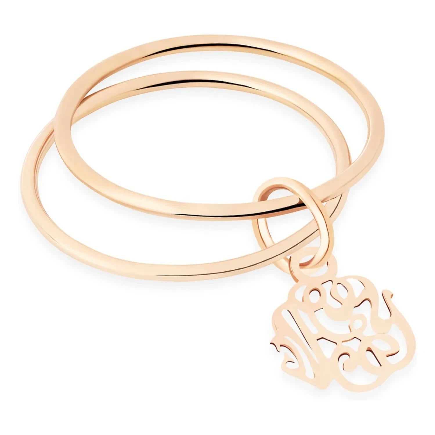 Ginette NY - Monogram Double Circle Ring | Roségold