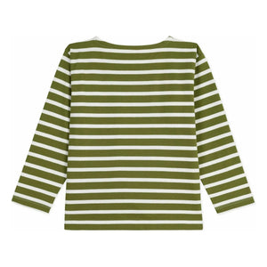 Petit Bateau - Logo Langarm-Marinière-T-Shirt Bio-Baumwolle | Grün