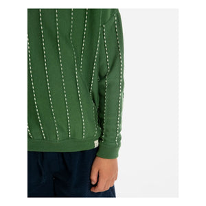 Matona - Gestreifter Bio-Baumwoll-Pullover | Grün