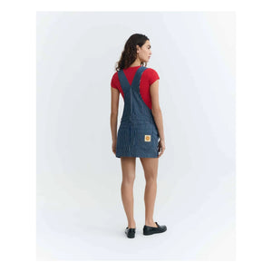 Thinking Mu - Rafaela Gestreiftes Bio-Baumwollkleid | Blau