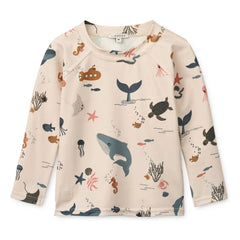 Liewood - Noah Fish Anti-UV T-Shirt Recycelte Fasern | Beige
