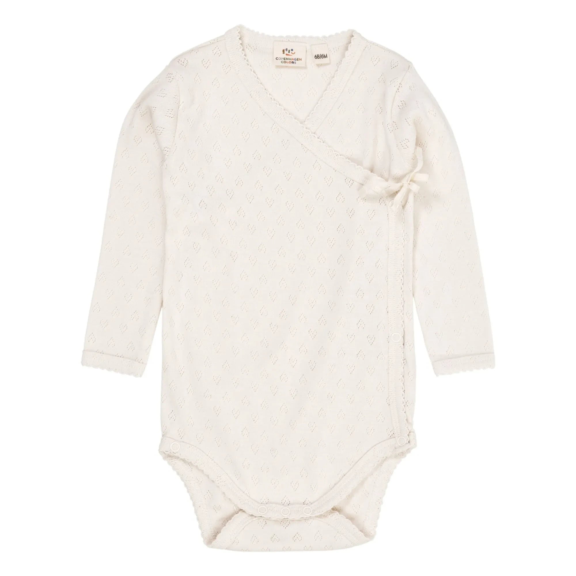Copenhagen Colors - Cache-Coeur-Body aus Bio-Baumwolle mit Pointelle | Creme