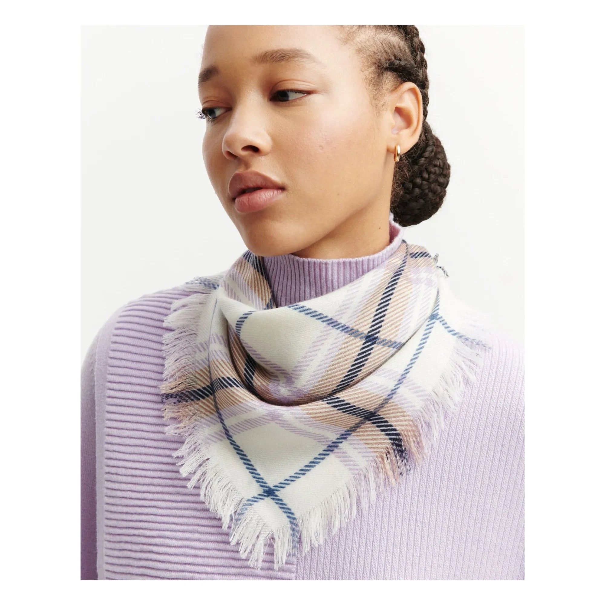 Bompard – Mini Schal Tartan aus Kaschmir | Mauve