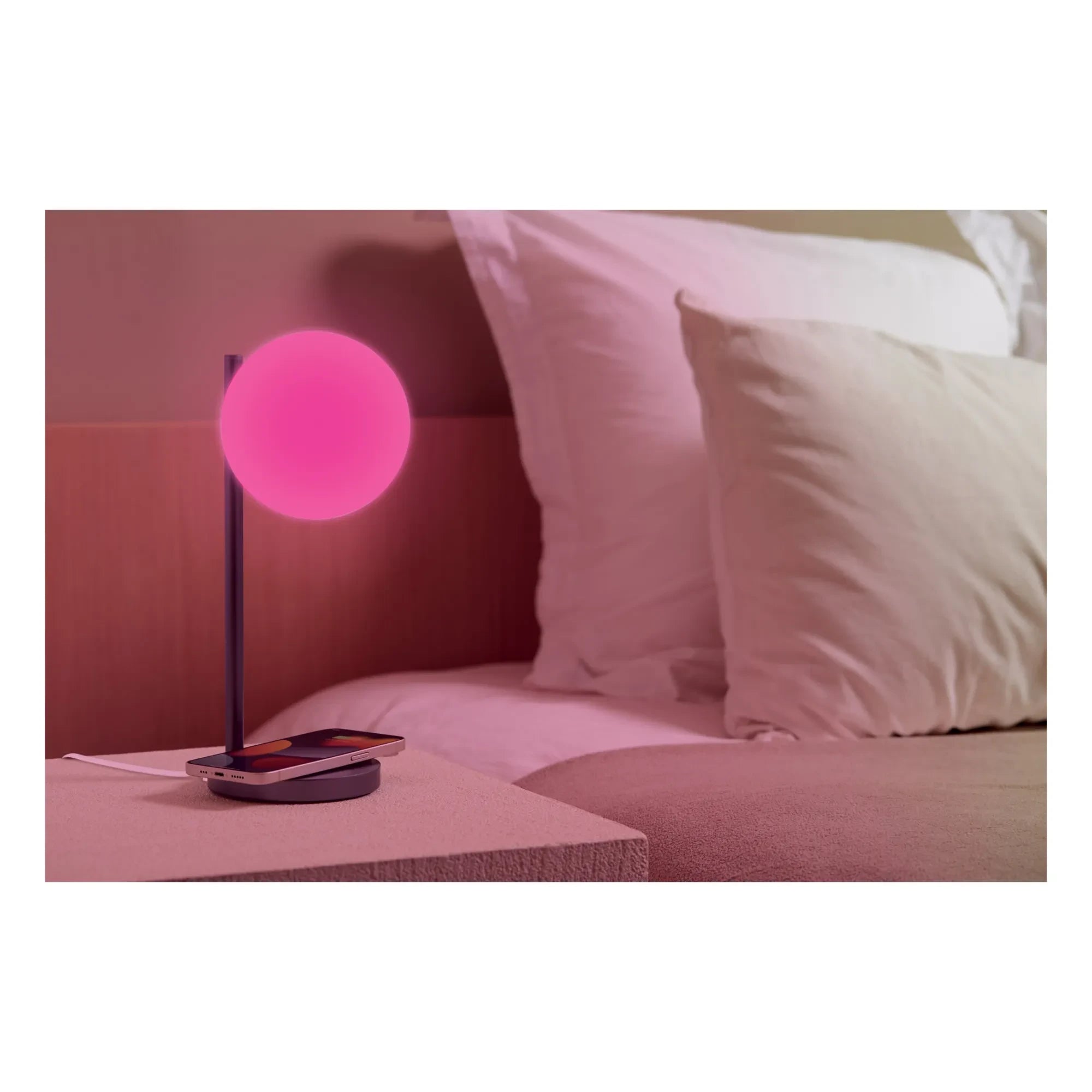 Lexon - Bubble LED-Tischleuchte und Ladestation | Stahlgrau