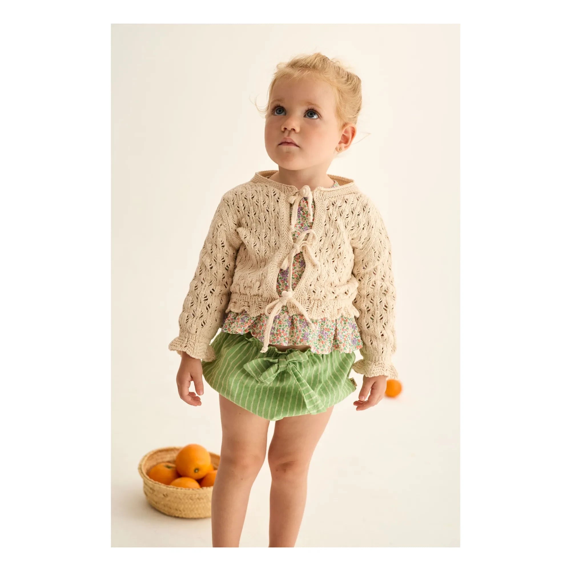 Cozmo - Ivy Pointelle Recycelte Faser Strickjacke | Elfenbein