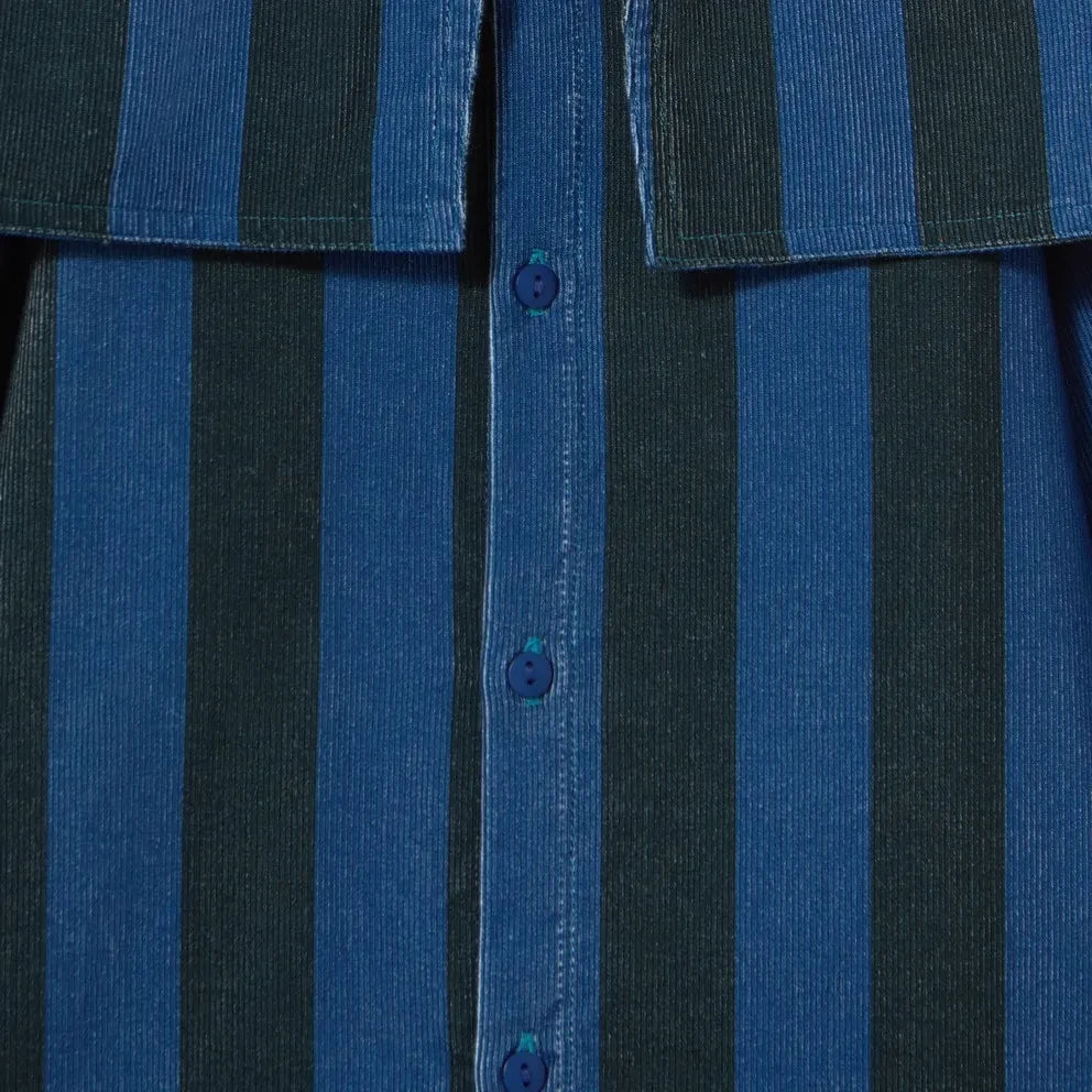 Tinycottons – Gestreiftes Cordkleid | Petrolblau