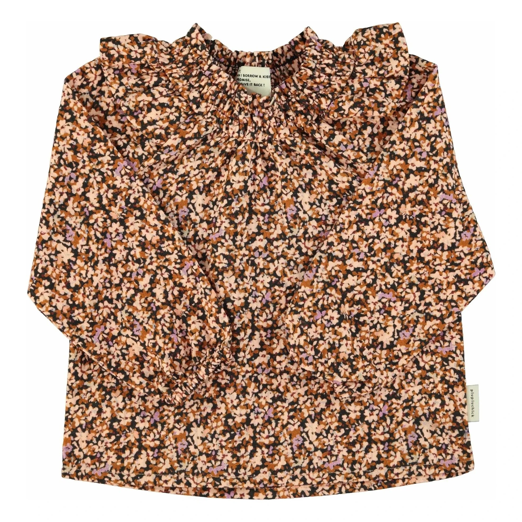 Piupiuchick - Bluse mit Blumen und Rüschen | Schwarz