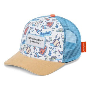 Hello Hossy - Baseball-Trucker-Kappe mit gebogenem Schirm Game Recycelte Fasern | Hellblau