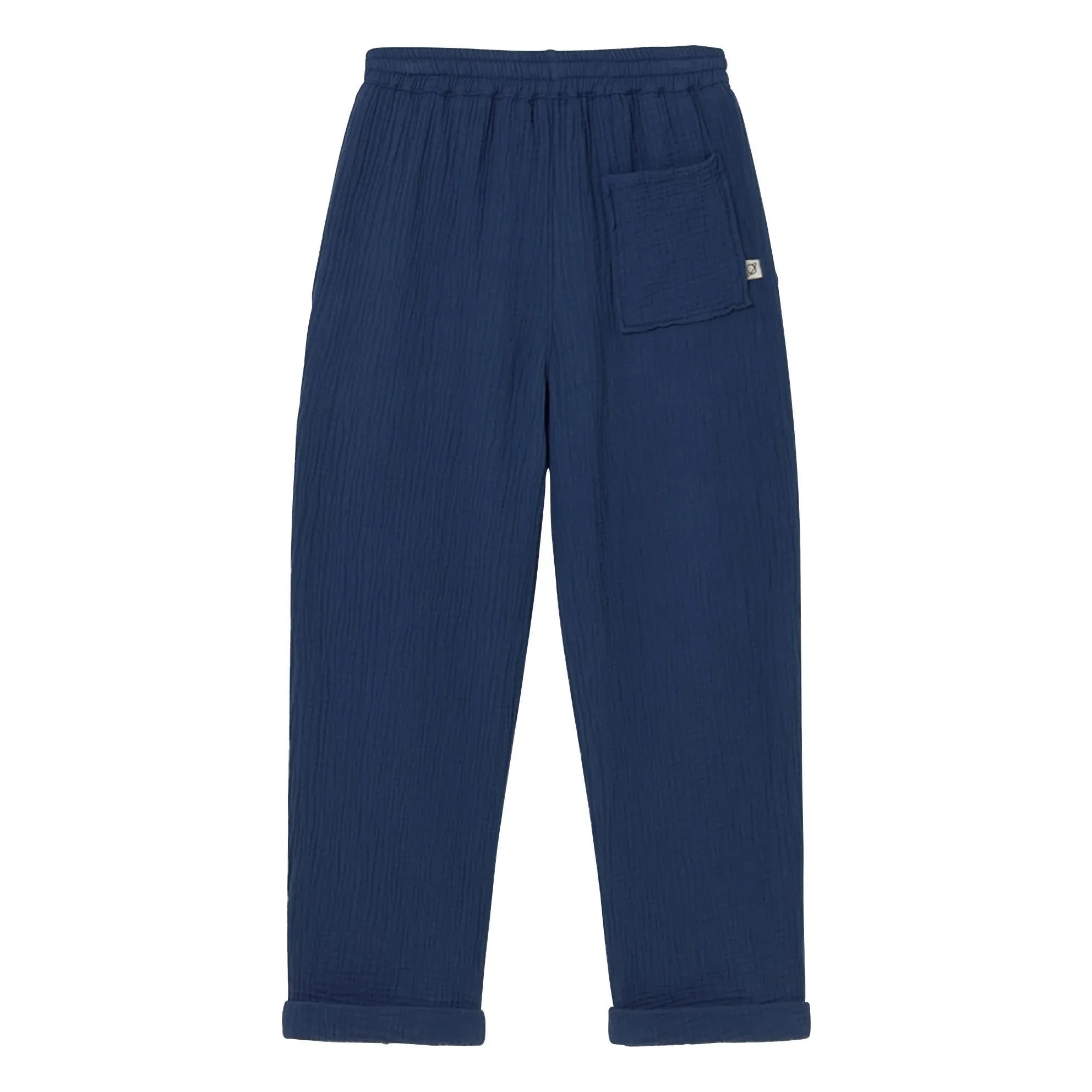 Cozmo - Iker Baumwoll Musselin Hose | Marineblau