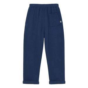 Cozmo - Iker Baumwoll Musselin Hose | Marineblau