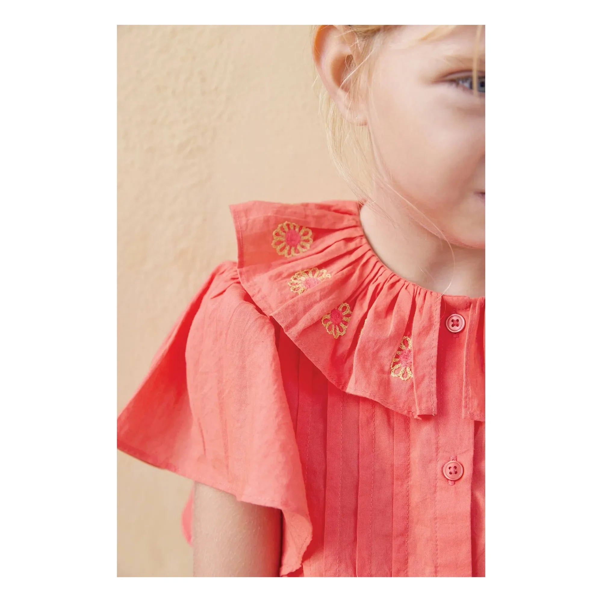 Bonton - Nancy Bestickte Bluse mit Kragen | Koralle