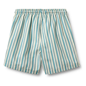 Wheat - Hansi Badge Badeshorts aus recycelten Fasern mit Streifen | Blau