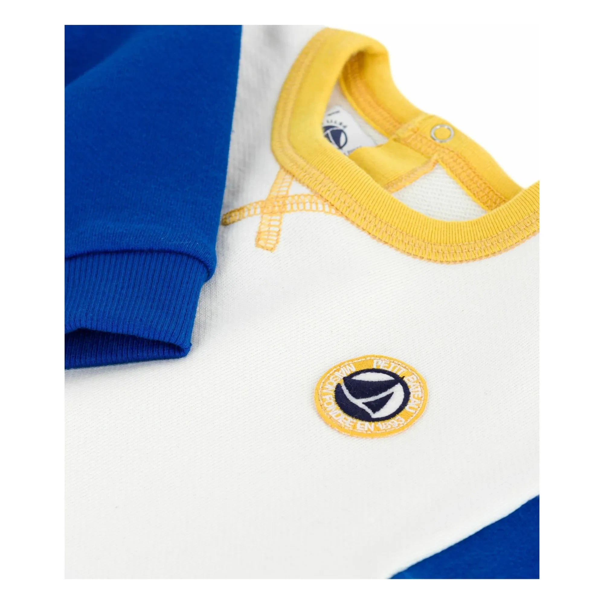 Petit Bateau – Farbblock-Sweatshirt | Ecru