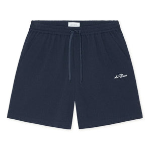 Les Deux – Stan Seersucker Badeshorts | Dunkelblau