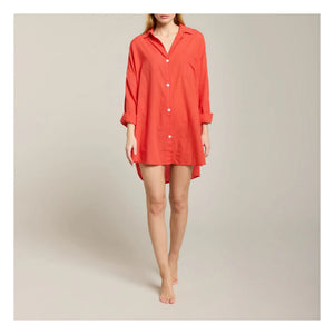 Maison Saint Julien - Port Miou Voile-Baumwollkleid | Koralle
