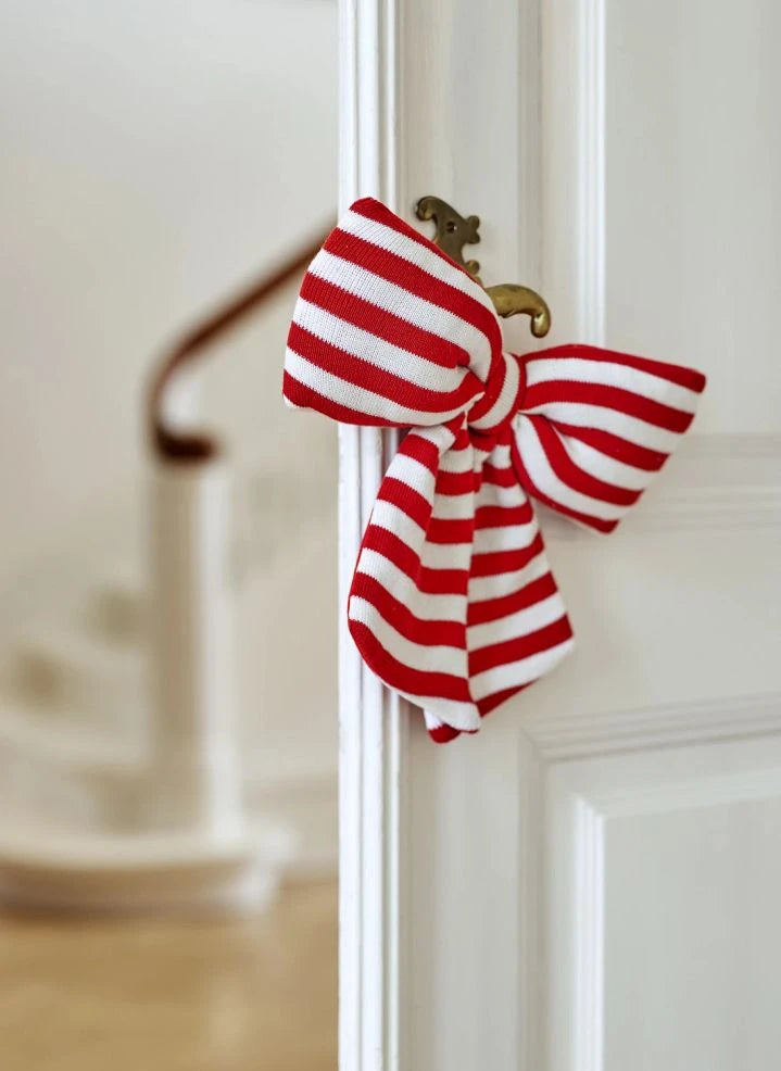 Bloomingville - Ruby Gestreifter Schleifen Weihnachtsschmuck | Rot