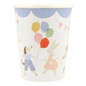 Meri Meri - Tierfreunde Geburtstag Becher - 8er Set